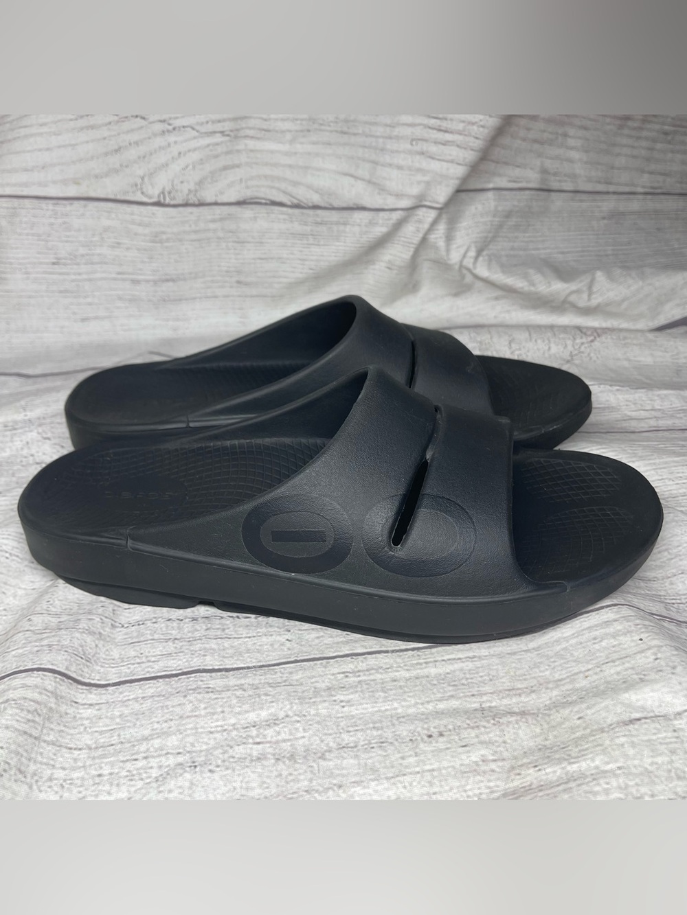 OOFOS Ooahh Men’s 11 Black Recovery Comfort Sport Slide Sandals